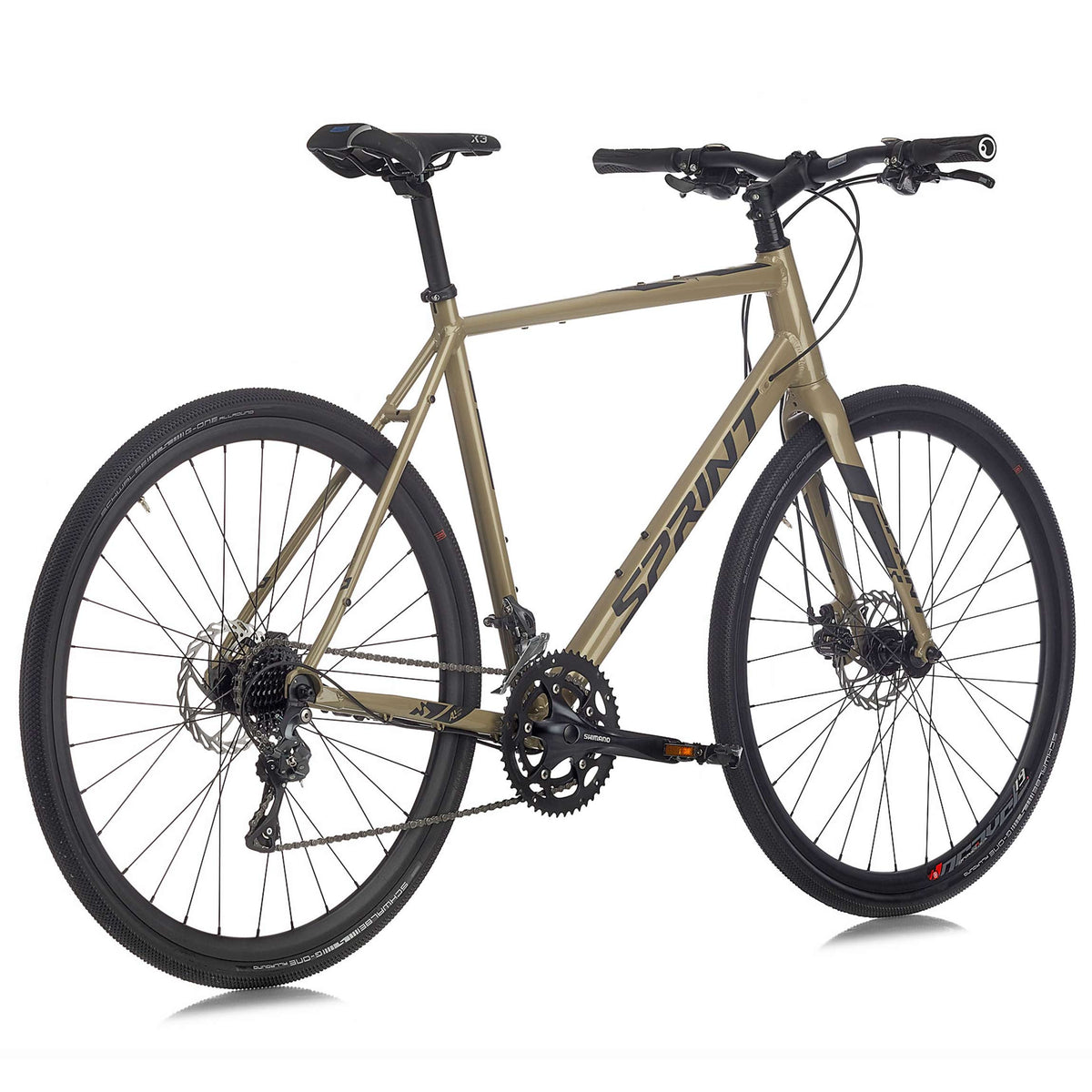 28" Herren Gravel Bike WHISPER PLUS Flatbar Fahrrad 2 x 8 Gang Shimano Claris RD-R2000 Beige
