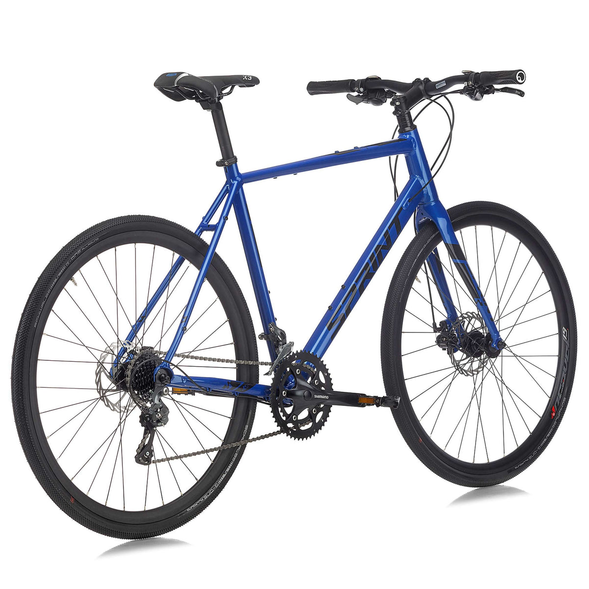 28" Herren Gravel Bike WHISPER PLUS Flatbar Fahrrad 2 x 8 Gang Shimano Claris RD-R2000 Blau