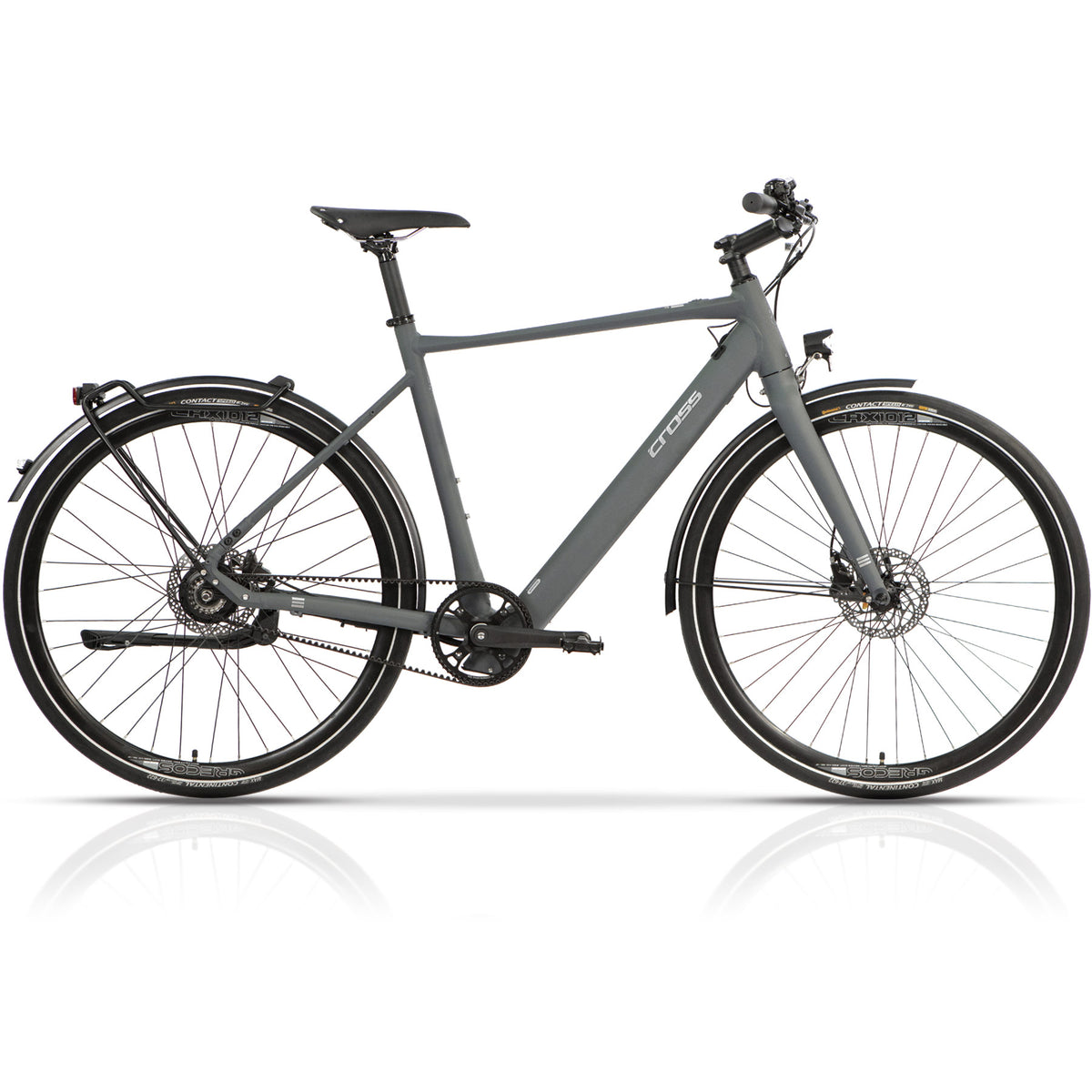 28" HOMME VÉLO DE VILLE ÉLECTRIQUE STREET, BAFANG 350WH, ceinture en carbone Gates, vitesse unique