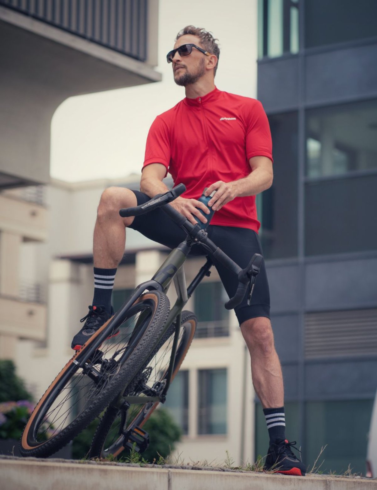 Herren Fahrradtrikot Kurzarm Radtrikot Air Tech II Rot