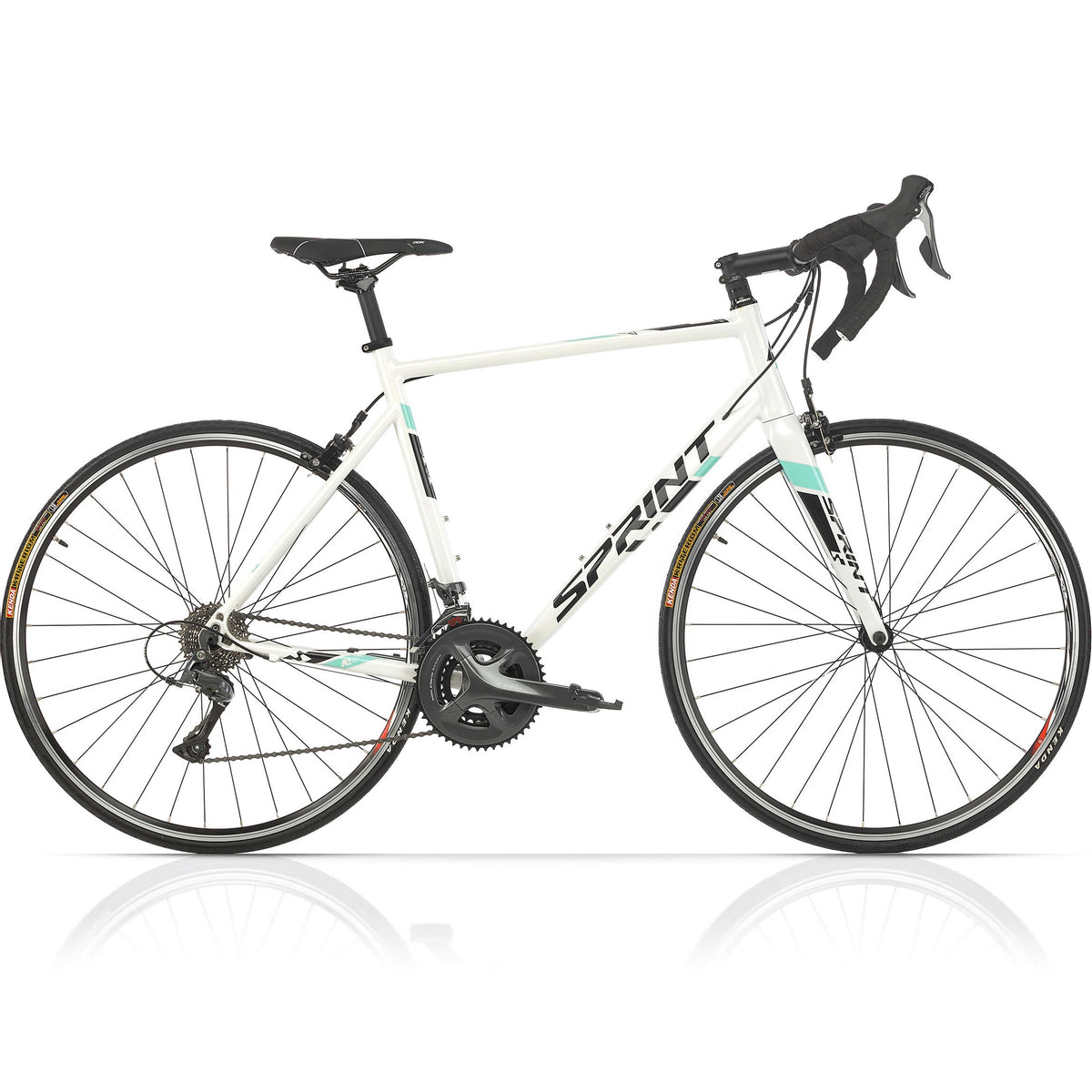28" Herren Rennrad SPRINT MONZA RACE Fahrrad CARBON GABEL 2 x 8 Gang SHIMANO CLARIS RD-R2000 White / Green