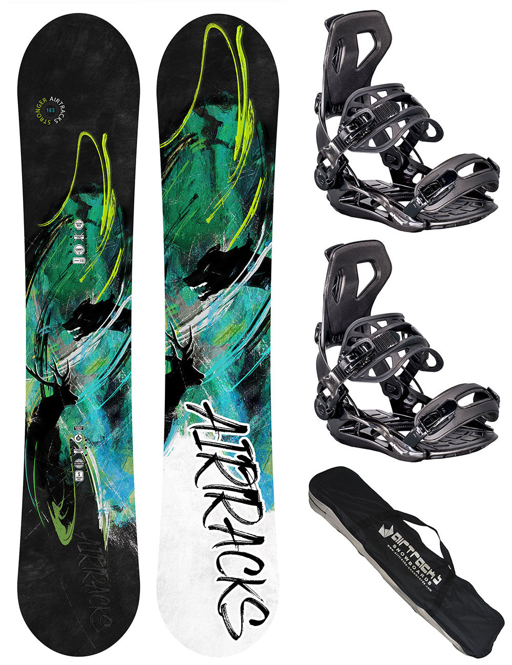 Herren Snowboard Set Stronger + Bindung Master ME + SB Bag