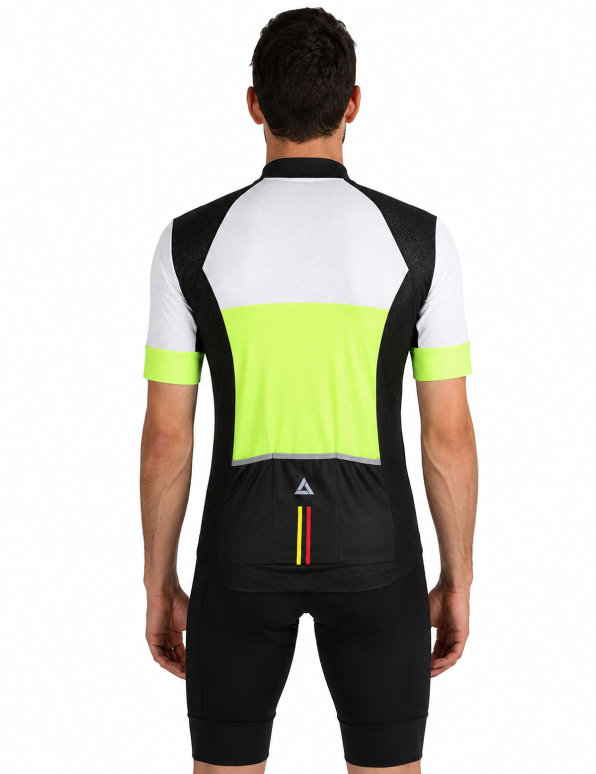 Herren Fahrradtrikot Kurzarm Radtrikot Pro Team Line III Neon Weiss