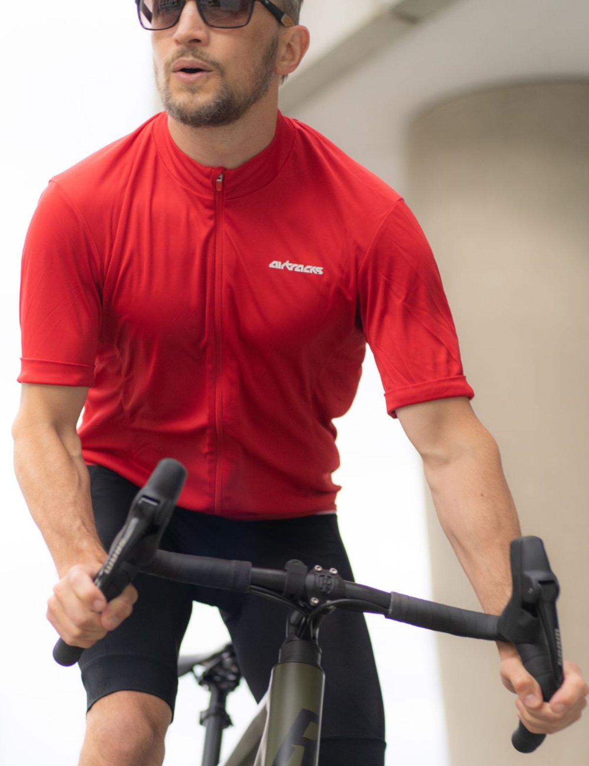 Herren Fahrradtrikot Kurzarm Radtrikot Air Tech II Rot