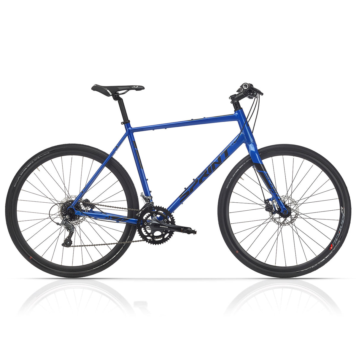 28" Herren Gravel Bike WHISPER PLUS Flatbar Fahrrad 2 x 8 Gang Shimano Claris RD-R2000 Blau