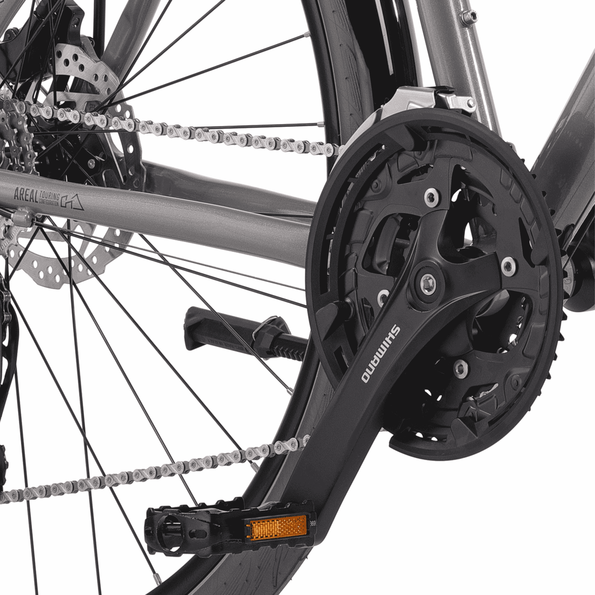28" Herren Trekking Fahrrad AREAL DB Trekkingrad 24 x Gang Shimano Alivio RD-M3100 SGS Shadow