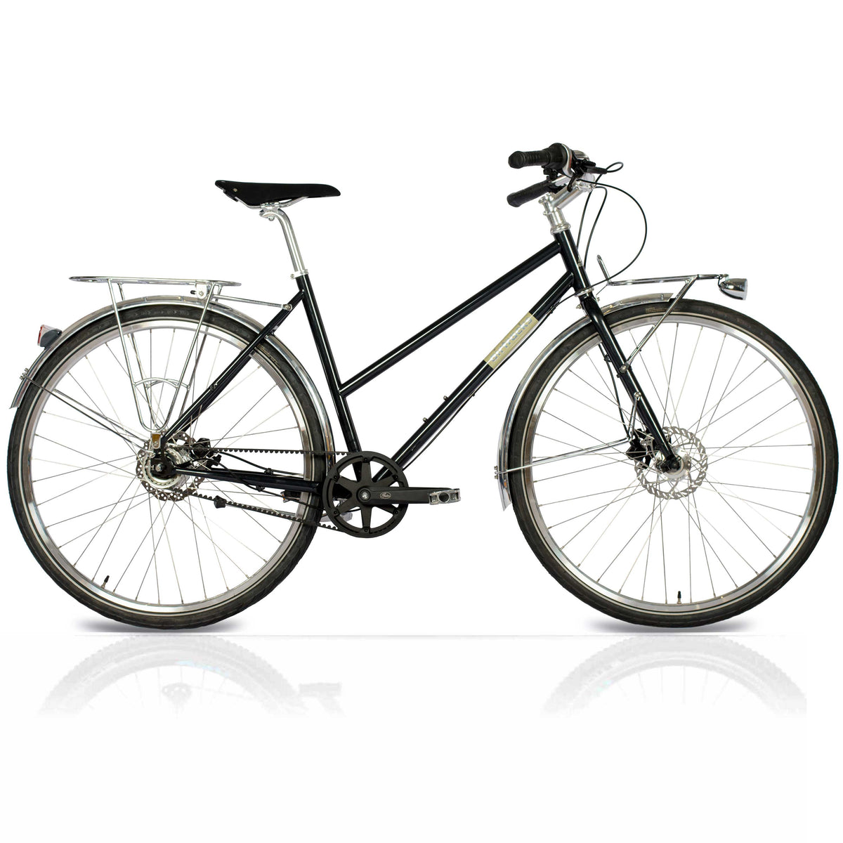 28" Damen Urban Bike City Fahrrad STREET CrMo GATES CARBON DRIVE BELT Shimano 7 x Gang NEXUS Schwarz