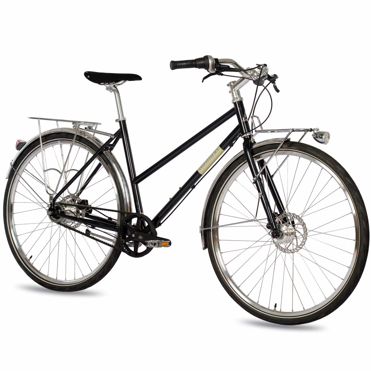 28" Damen Urban Bike City Fahrrad STREET CrMo GATES CARBON DRIVE BELT Shimano 7 x Gang NEXUS Schwarz