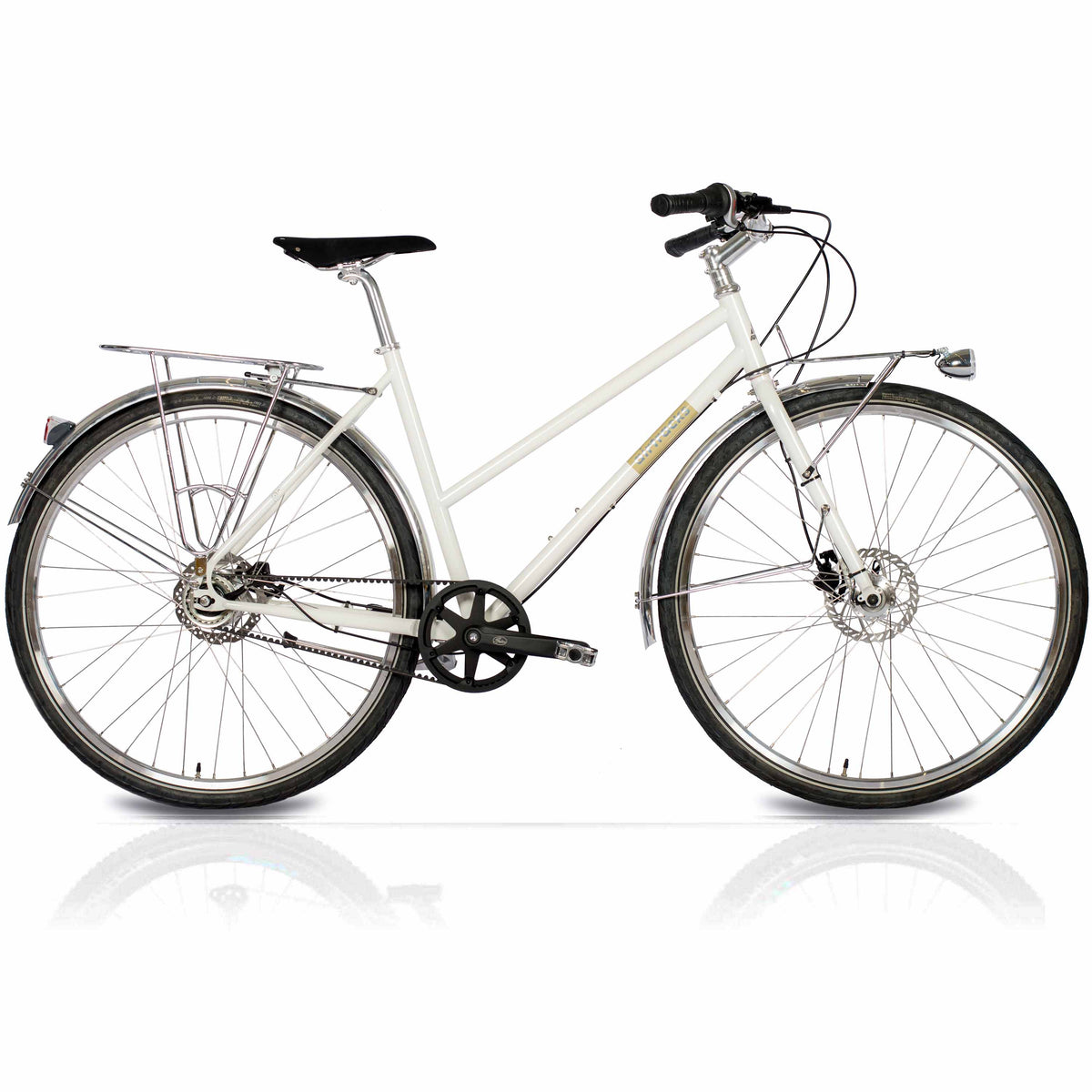 28" Damen Urban Bike City Fahrrad STREET CrMo GATES CARBON DRIVE BELT Shimano 7 x Gang NEXUS Weiß
