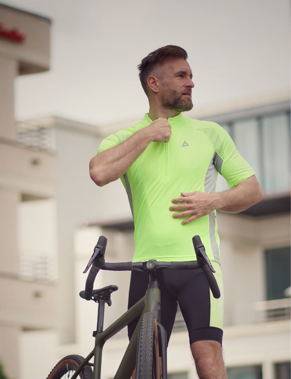 Herren Radtrikot Set Fahrradtrikot Kurzarm Team II + Trägerhose Kurz Pro Line