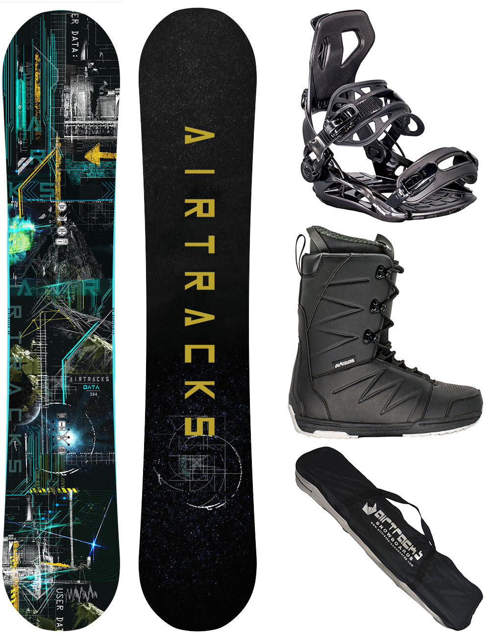 Herren Snowboard Set  Data + Bindung Master ME + Boots Star + SB Bag