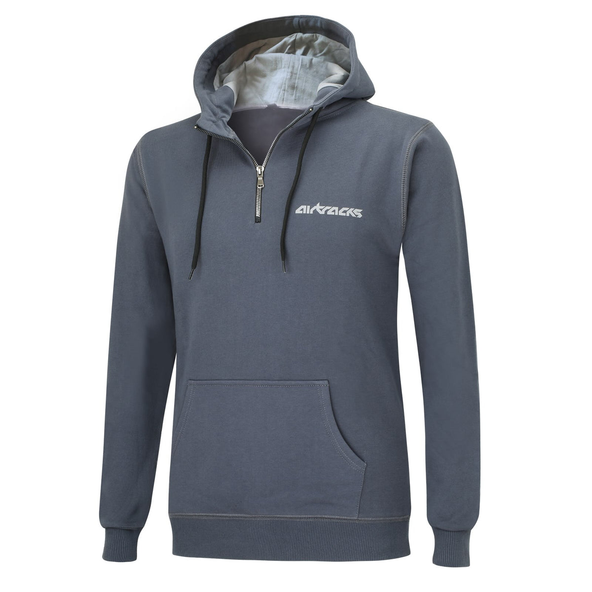 Sweatshirt Crew Team mit Kapuze und Zip Dunkelgrau