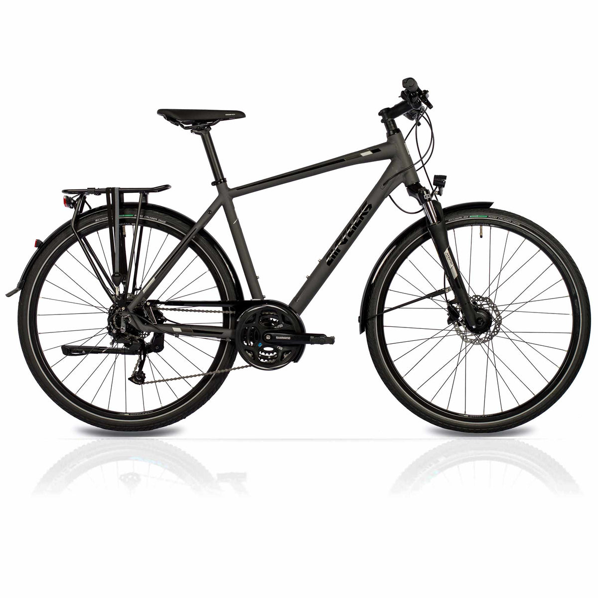28" Herren Trekking Fahrrad TR.2835 Trekkingrad 24 x Gang Shimano Alivio RD-M3100 SGS Shadow Grau