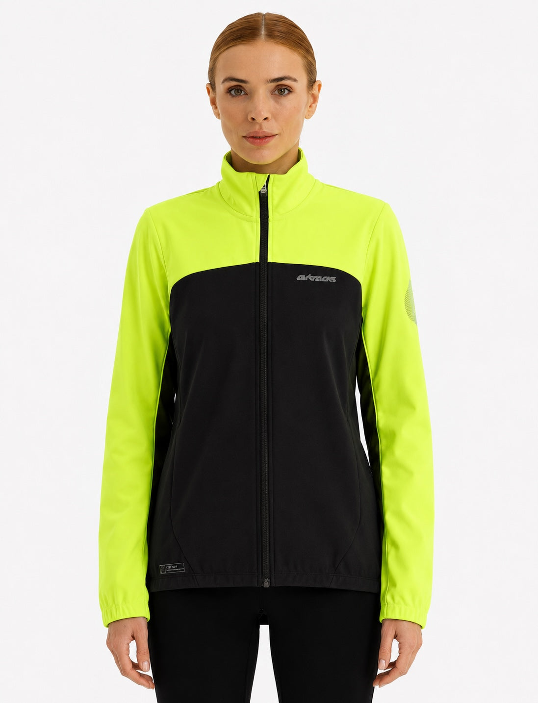 Damen Winter Fahrradjacke Softshell Thermoradjacke Advance Line Grau Neon