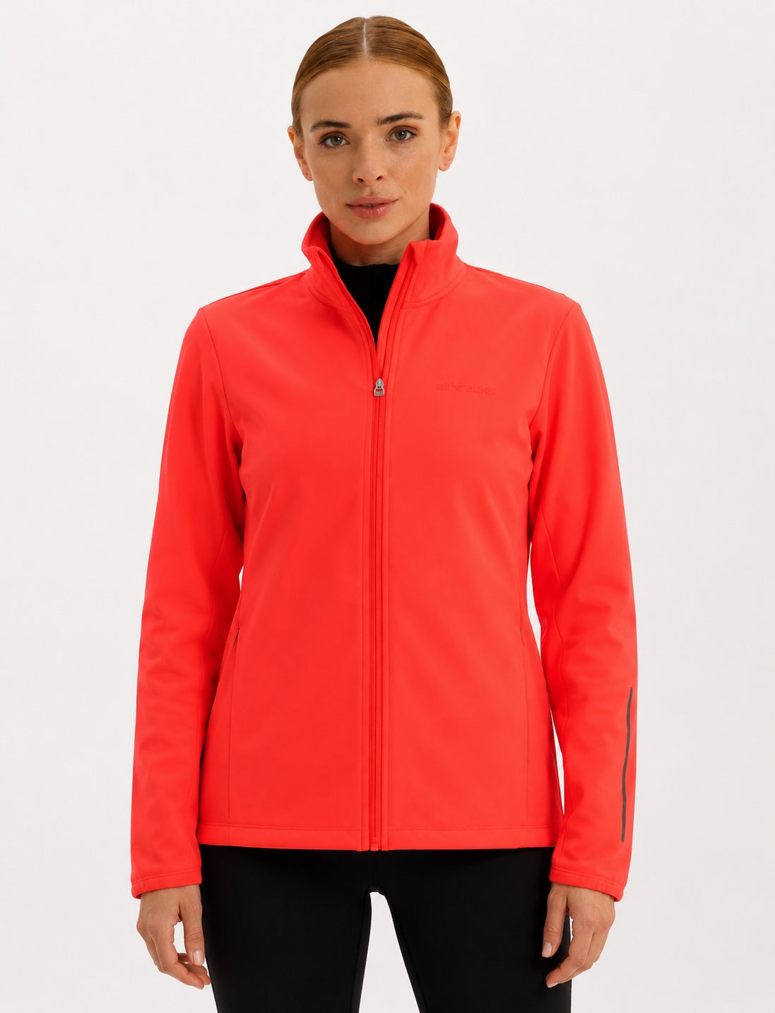 Damen Winter Fahrradjacke-Laufjacke Softshell Thermojacke Aktive Comfort Line Rot Neon
