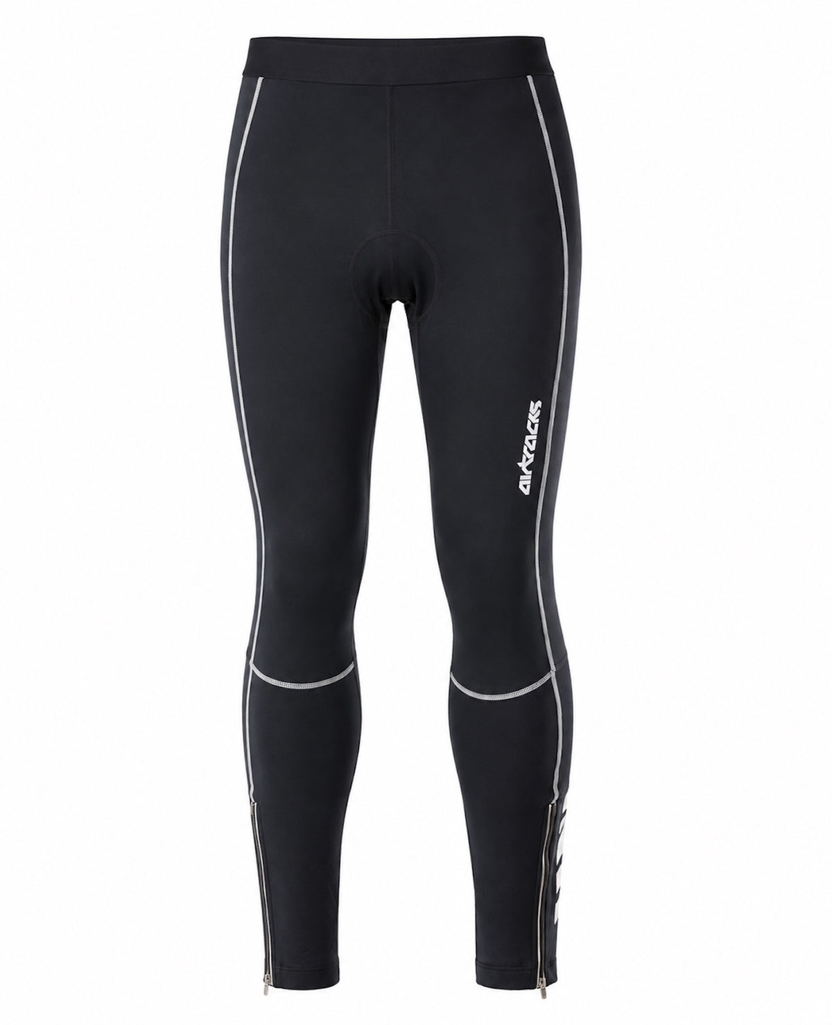Herren Thermo Fahrradhose Lang Pro Schwarz-Silber