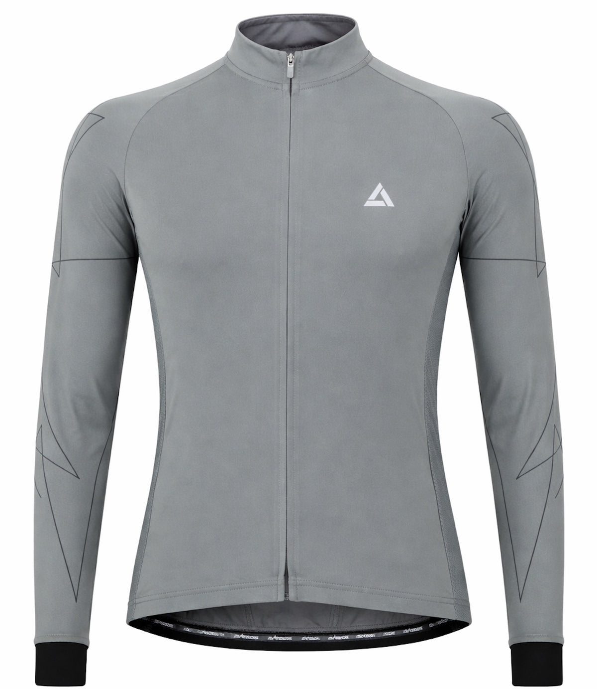 Herren Fahrradtrikot Langarm Pro Line Grau Schwarz
