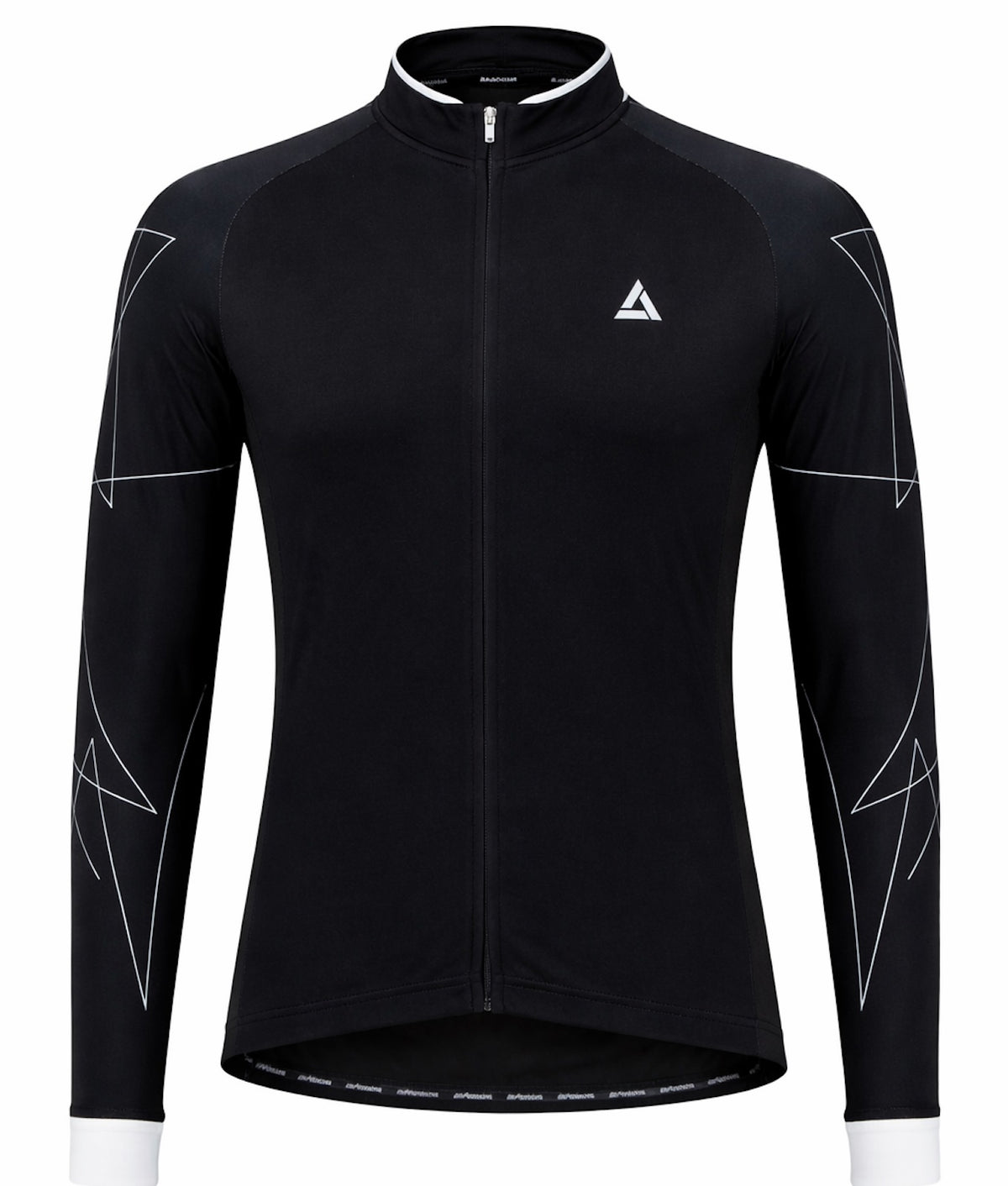 Herren Fahrradtrikot Langarm Pro Line Schwarz Weiß