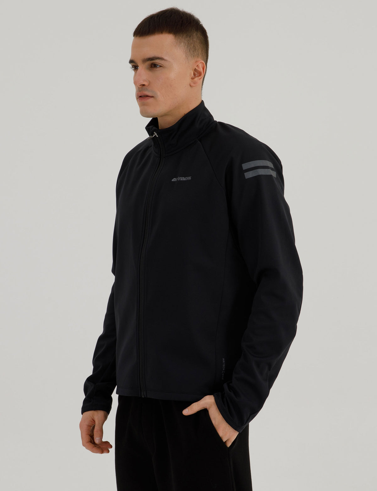 Herren Winter Fahrradjacke-Laufjacke Softshell Thermojacke Aktive Comfort Line Schwarz