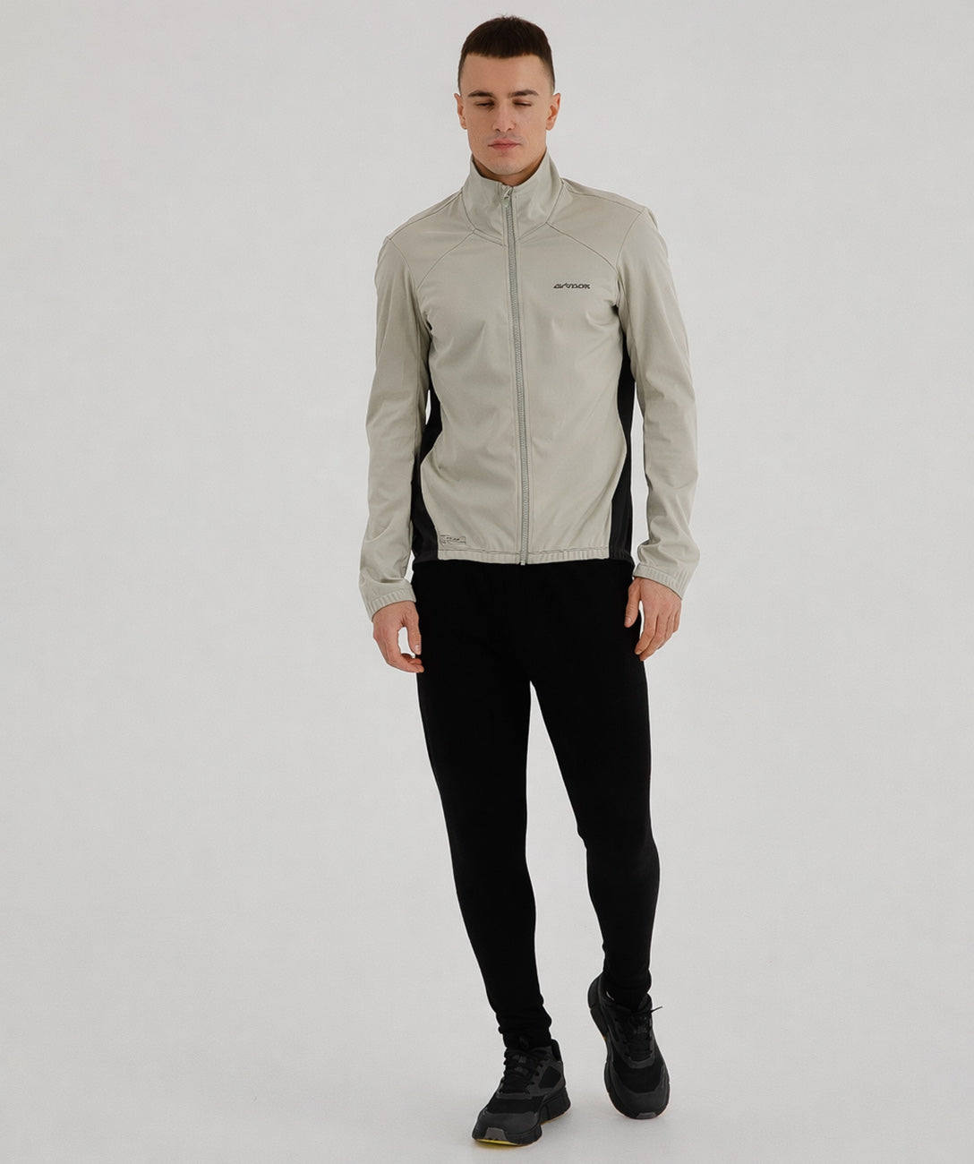 Herren Winter Fahrradjacke Softshell Thermoradjacke Advance Line Schwarz-Grau