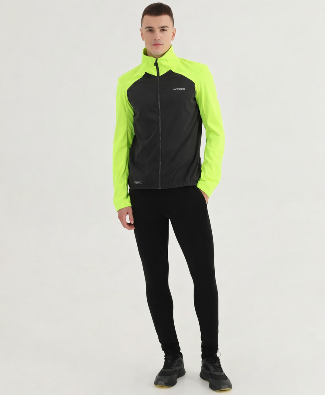 Herren Winter Fahrradjacke Softshell Thermoradjacke Advance Line Grau-Neon