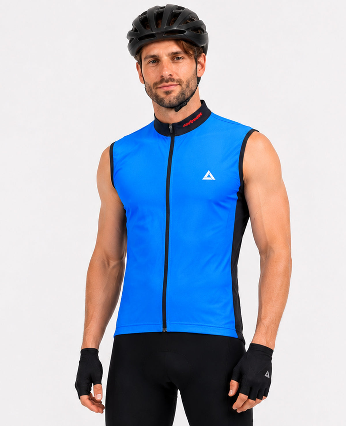 Herren Fahrradtrikot Kurzarm Radtrikot Ärmellos Comfort Line Blau Schwarz