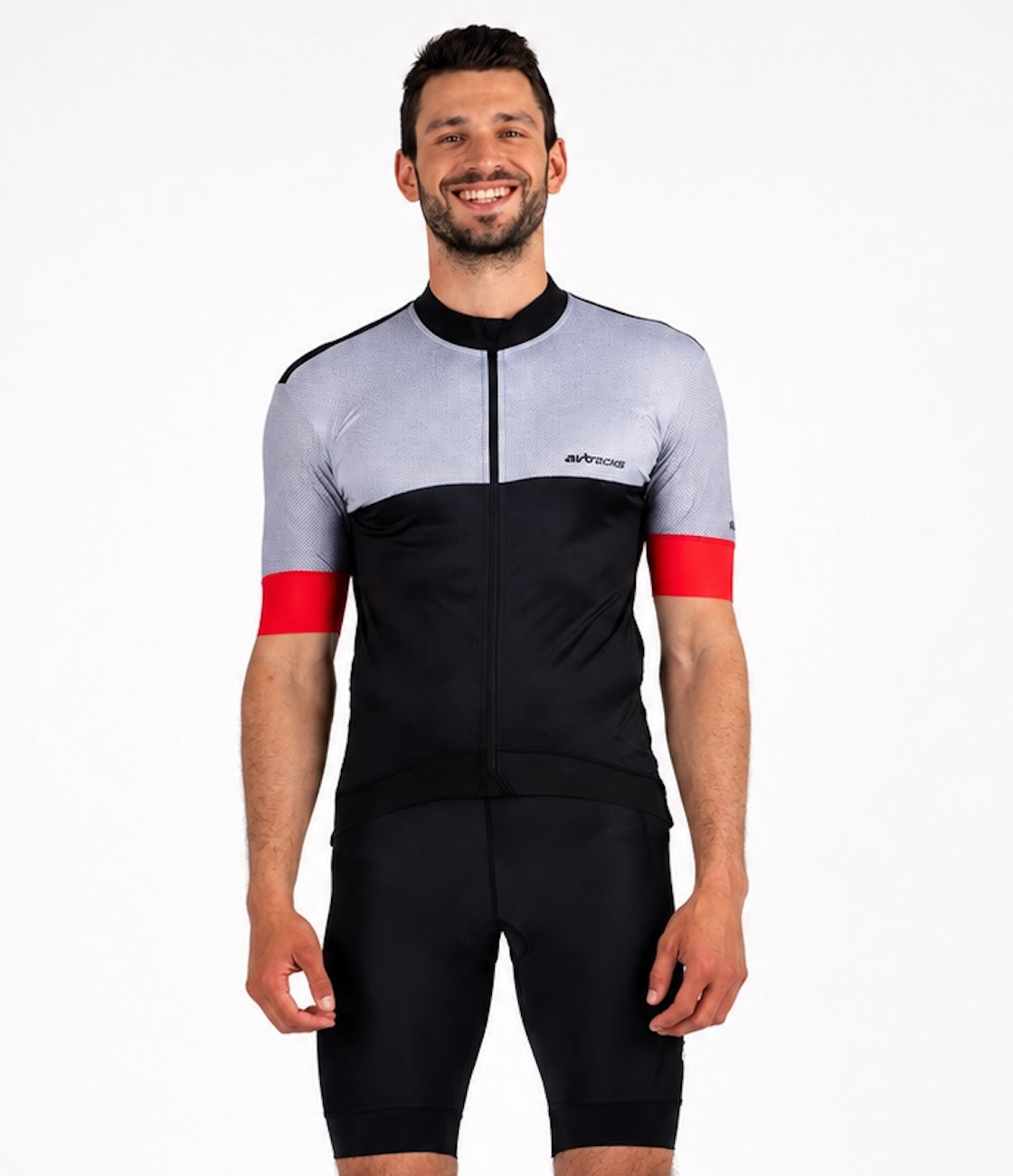 Herren Fahrradtrikot Kurzarm Radtrikot Pro Team Line III Schwarz-Grau