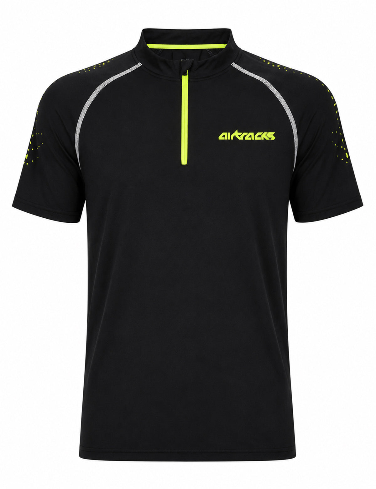 Herren Kompressions Laufshirt Kurzarm Pro Team Schwarz