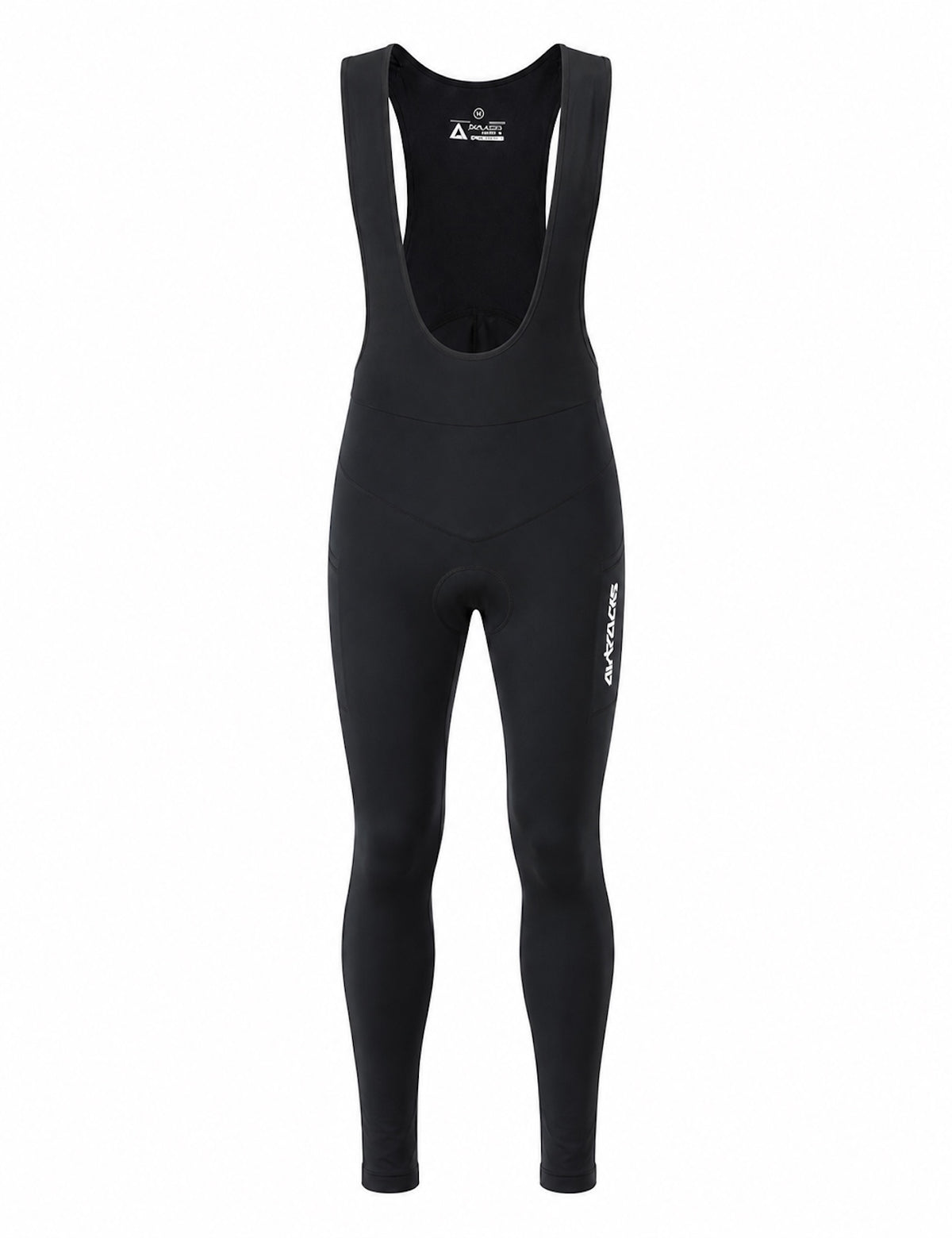 Herren Thermo Fahrradhose Lang Trägerhose Pro Schwarz