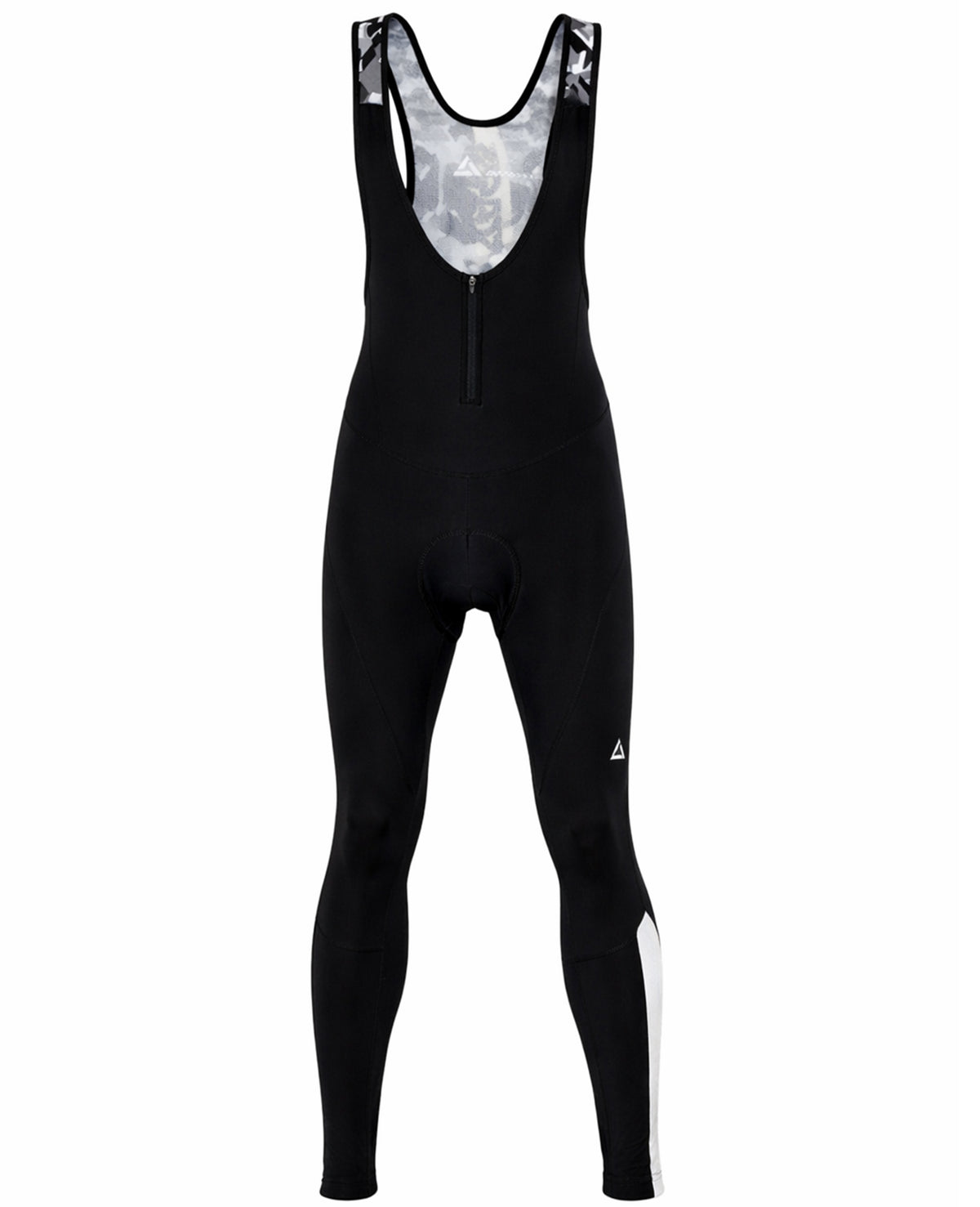 Herren Winter Fahrradhose Lang mit Trägern Pro Team - Fleece Thermoradhose Schwarz-Grau