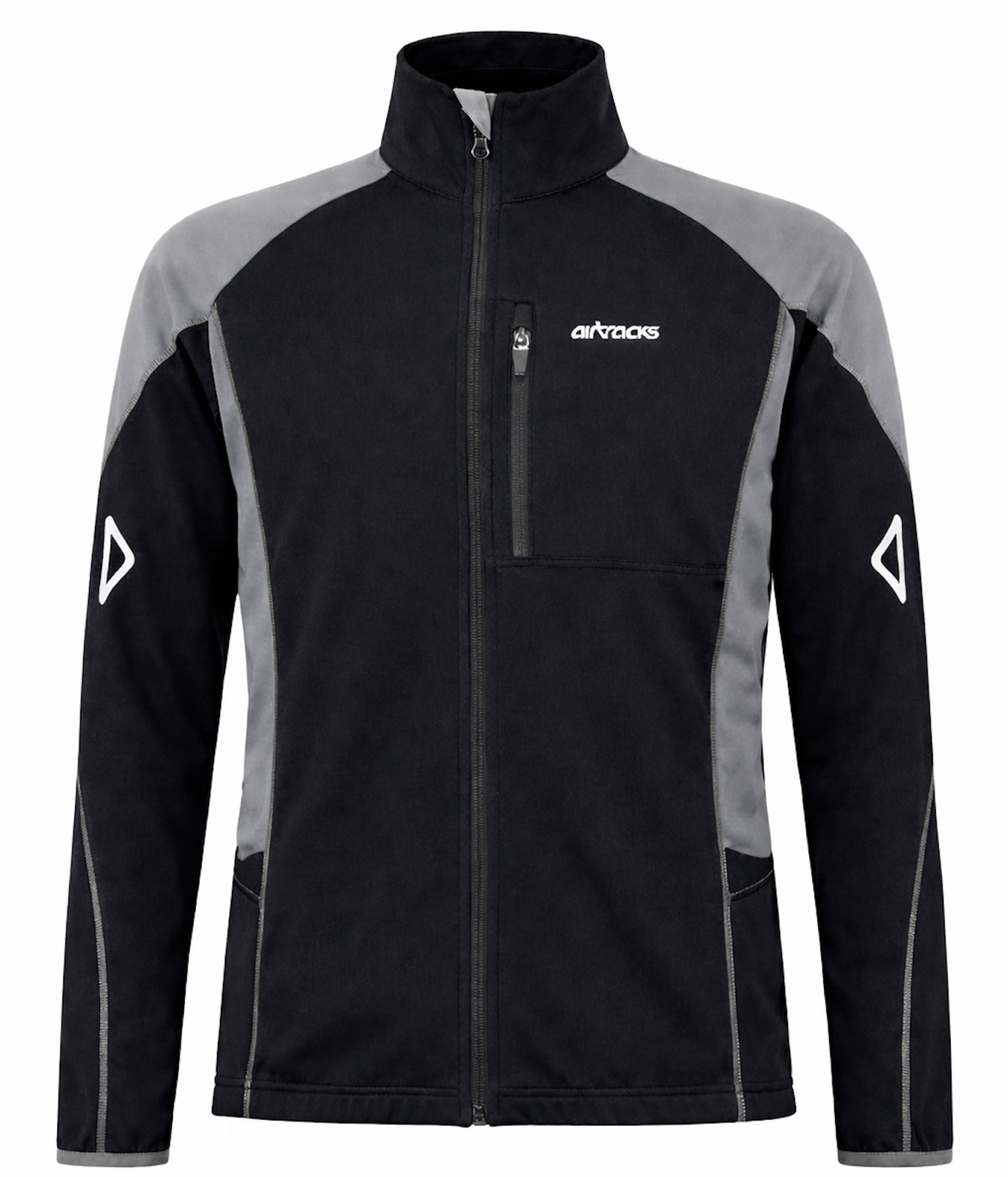 Herren Winter Thermoradtrikot Pro-T – Fahrradtrikot Langarm mit Fleece Schwarz Grau
